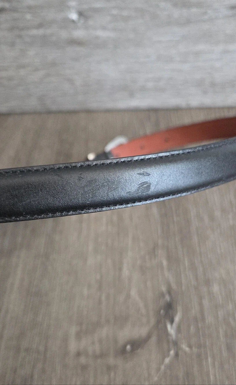Ralph Lauren Skinny Black Leather Belt Medium